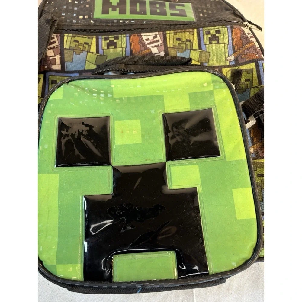 Minecraft Mods Backpack with Attached Thermal Lunch Bag